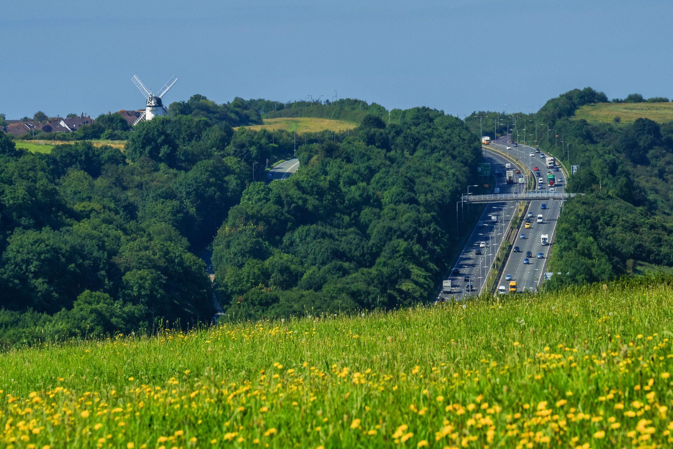 Rural Countryside with motorway